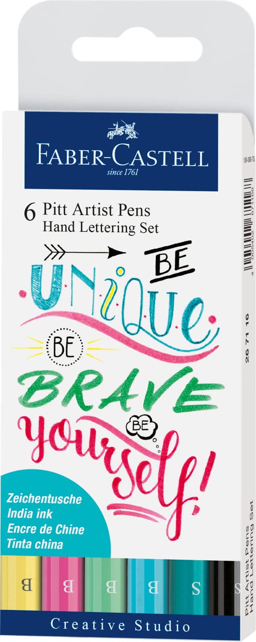 Faber-Castell "Love and Letters Pitt" Hand-Lettering Pen (Pack of 6)
