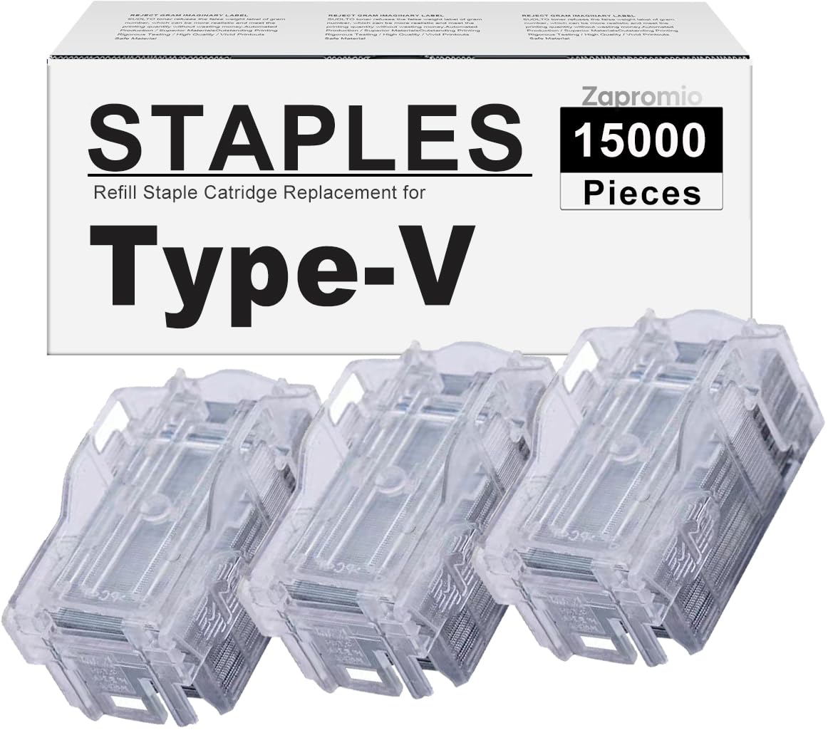 Photo 1 of 3-Pack Type V Staple Cartridge Compatible with Ricoh Type V Staples Cartridges Refills(3 Cartridges X 5,000 Staples Each)