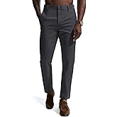 PJ PAUL JONES Mens Dress Pants 4-Way Stretch Tapered Trousers Extended Waist Dress Pant Casual Golf Pants