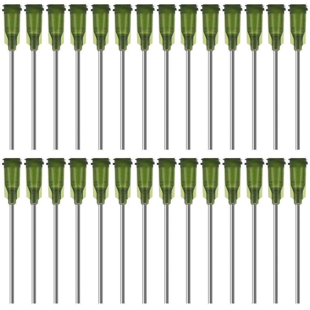 LYTIVAGEN 100 PCS Blunt Tip Syringe Needles 3.8cm 14G Dispensing Needle with Lure Lock Blunt Tip Needles for Refilling E-Liquid, Inks and Syringes (Green)