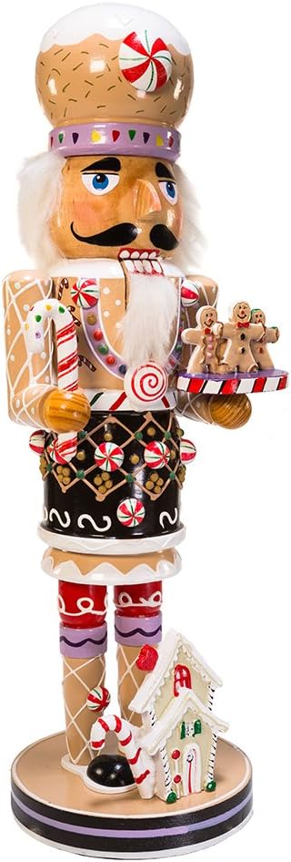 Nutcrackers - Kurt Adler 16-Inch Wooden Gingerbread Christmas Nutcracker (Color May Vary),Brown/Beige
