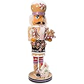 Kurt Adler 16-Inch Wooden Gingerbread Christmas Nutcracker (Color May Vary),Brown/Beige