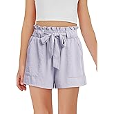Haloumoning Girls High Waisted Shorts Kids Ruffle Summer Dress Shorts with Pockets 5-14 Years