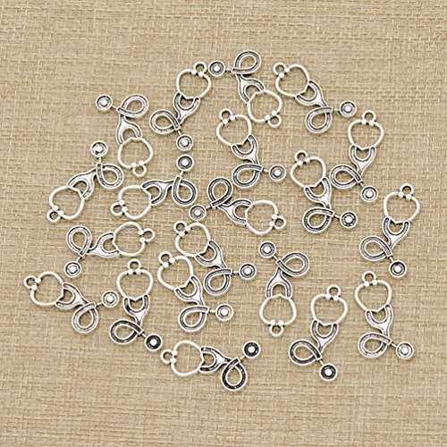 20Pcs Stethoscope Syringe Charm Pendants DIY Medical Doctor Jewelry Accessory