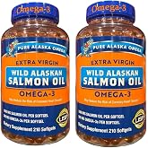 Omega3 Extra Virgin Wild Pure Alaskan's Salmon Oil, 420 Total Softgels, 1000mg, Omega-3 Supplement with DHA &amp; EPA; 2 Packs; Updated Packaging