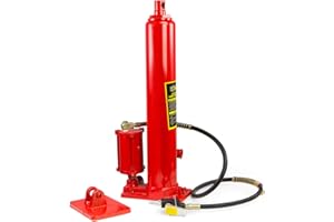 XtremepowerUS 8 Ton Air/Hydraulic Long Ram Jack Piston Ram 8-Ton Capacity Cherry Crane Shop Engine Hoist Lift For Truck- 8.0 Lbs, Red