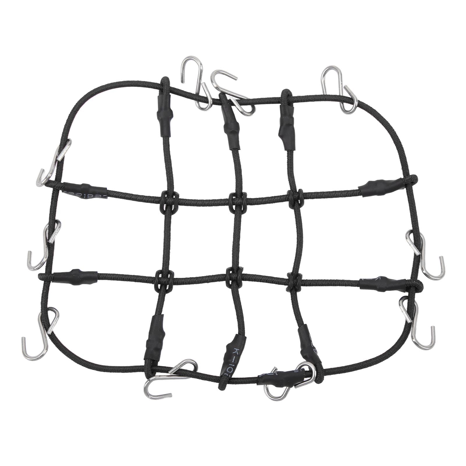 HERCHR RC Luggage Net, RC Elastic Luggage Net with Hook for 1/18 1/24 RC Cars, Nylon RC Crawler Car Luggage Net RC Luggage Net Simulation Decorative Roof Rack for RC Crawler Truck Car (Black)