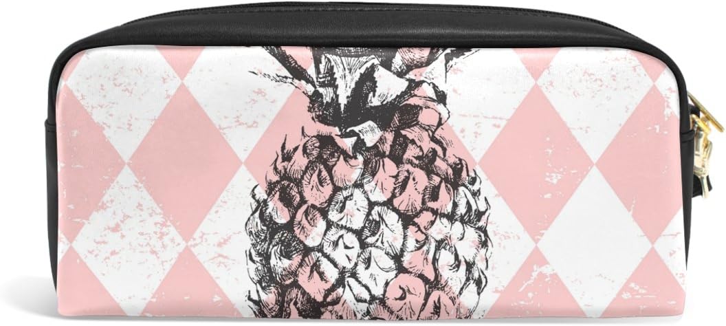ISAOA Pencil Bag for Student Large Capacity Zipper Stationery Supplies Pencil Pouch for Girl and Boy Big Capacity Creative Pink Pineapple Pencil Case - Image 3
