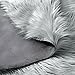 Cuteshower Round Faux Fur Sheepskin Rugs Soft Plush Carpet Children Play Carpet for Living & Bedroom Sofa Gray 4ft
