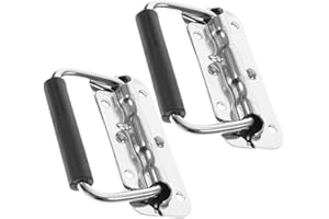 BETOOKY 2pcs Foldable Spring Handles 100mm Industrial Toolbox Pull Handles Stainless Steel with Self-Locking