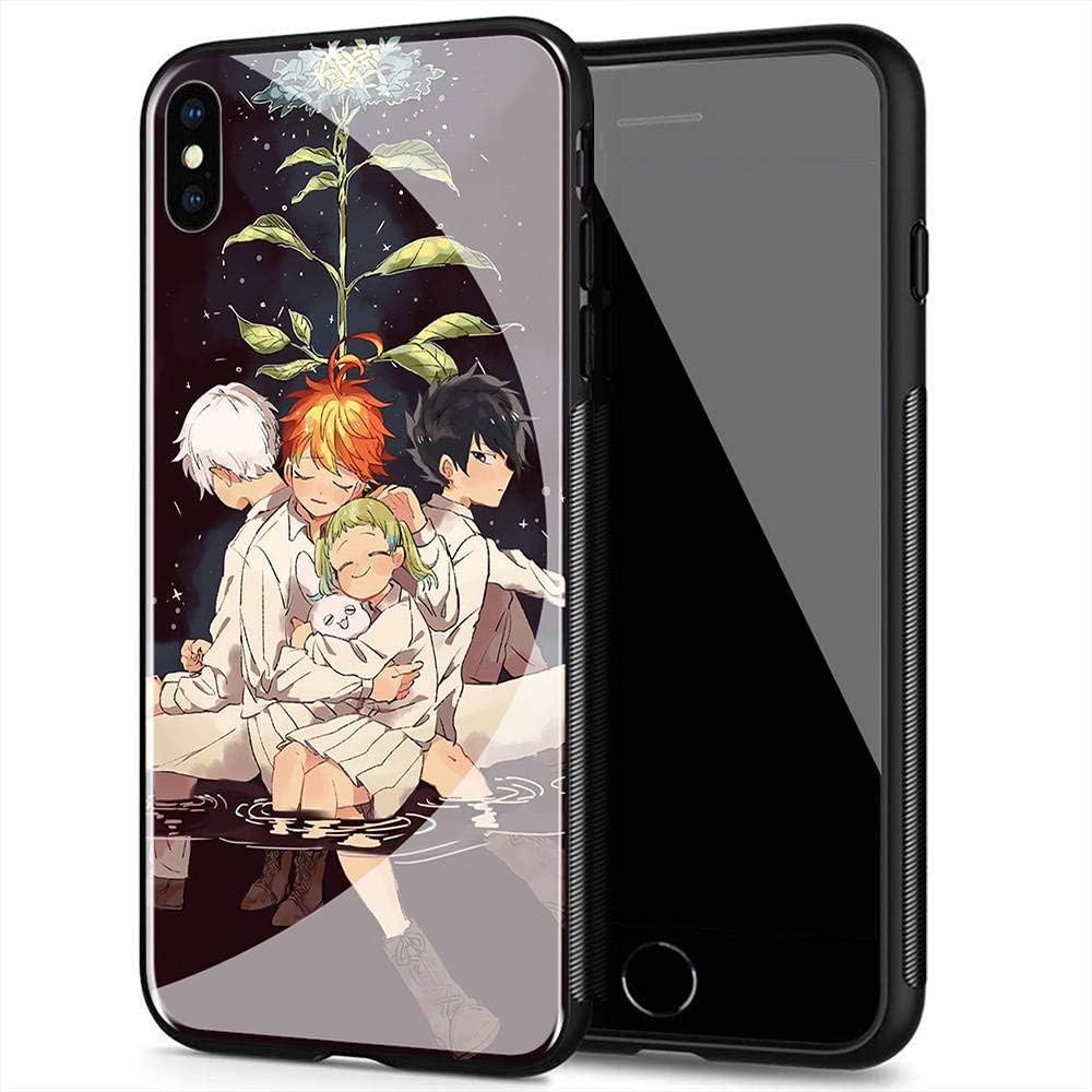iPhone 11 Case, Tempered Glass Back Cover Soft Silicone Bumper Compatible with iPhone 11 AM-91 The Promised Neverland