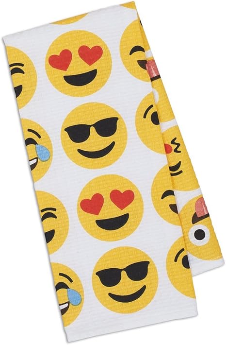 Amazon Heart Of America 絵文字顔プリント ワッフルディッシュタオル 6ピース キッチンクロス オンライン通販