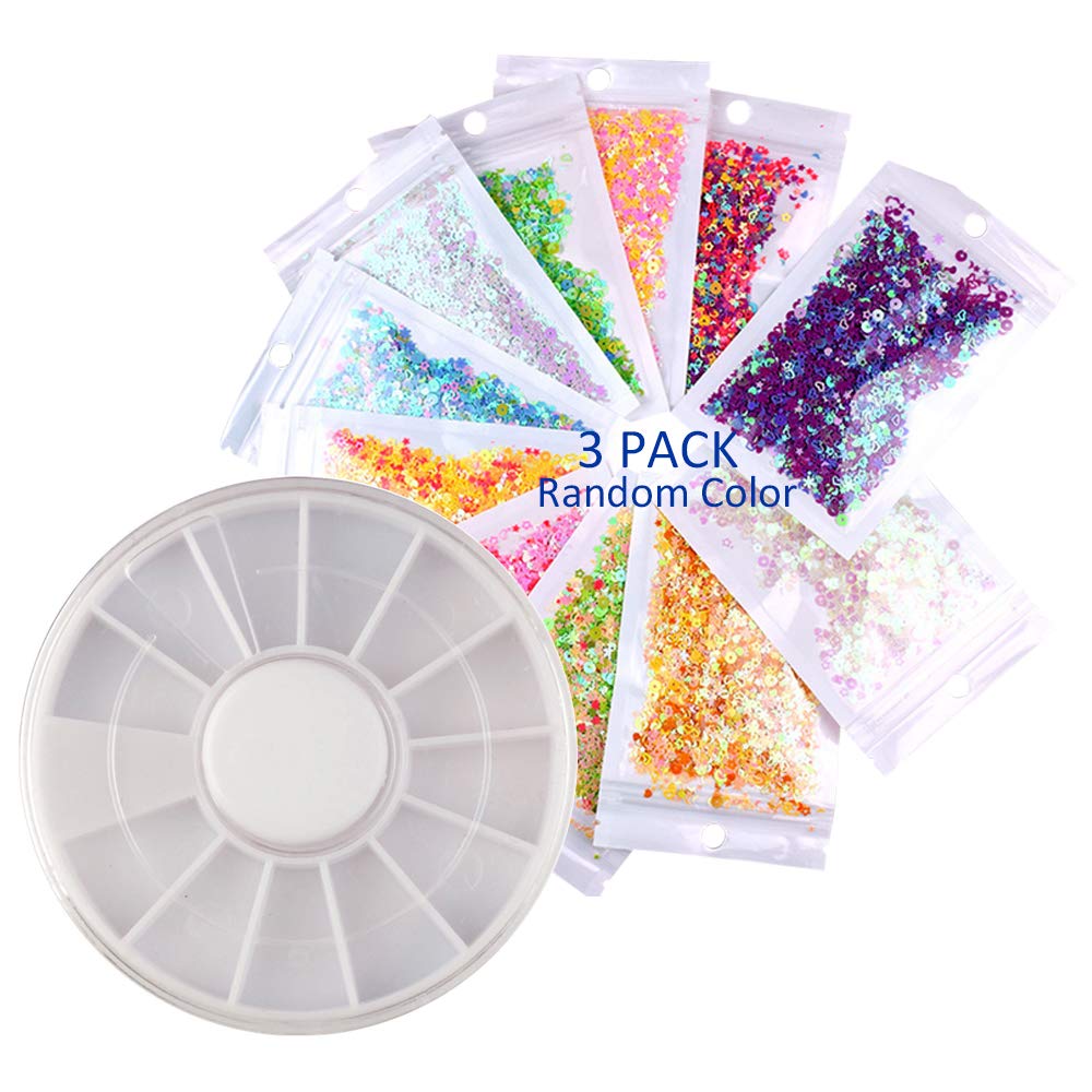 YOFASEN Multicolored Face Glitter Cosmetic Glitter Set - for Body, Cheeks and Hair, Festival and Party Beauty Makeup, Include 1 x White Round Manicure Container