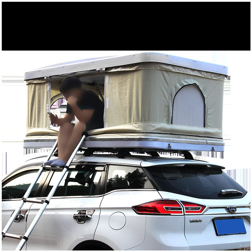 XPHW Car Roof Tent 2-3 Adults Waterproof Automotive Rooftop Tent ABS Shell ，with Extension Ladder an