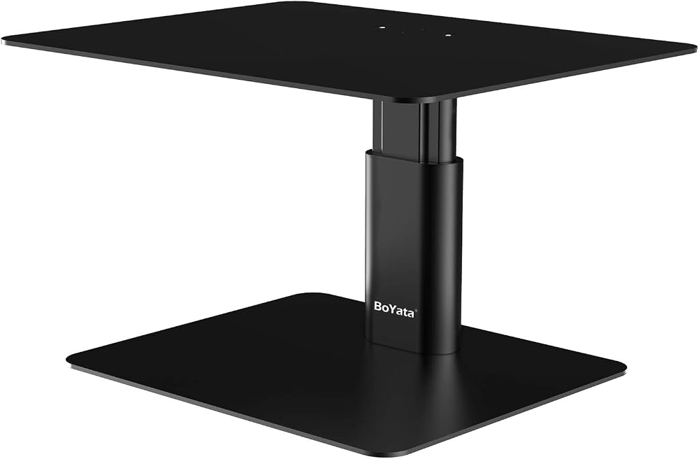 BoYata Monitor Stand Riser Adjustable Height Desk Organizer Metallic