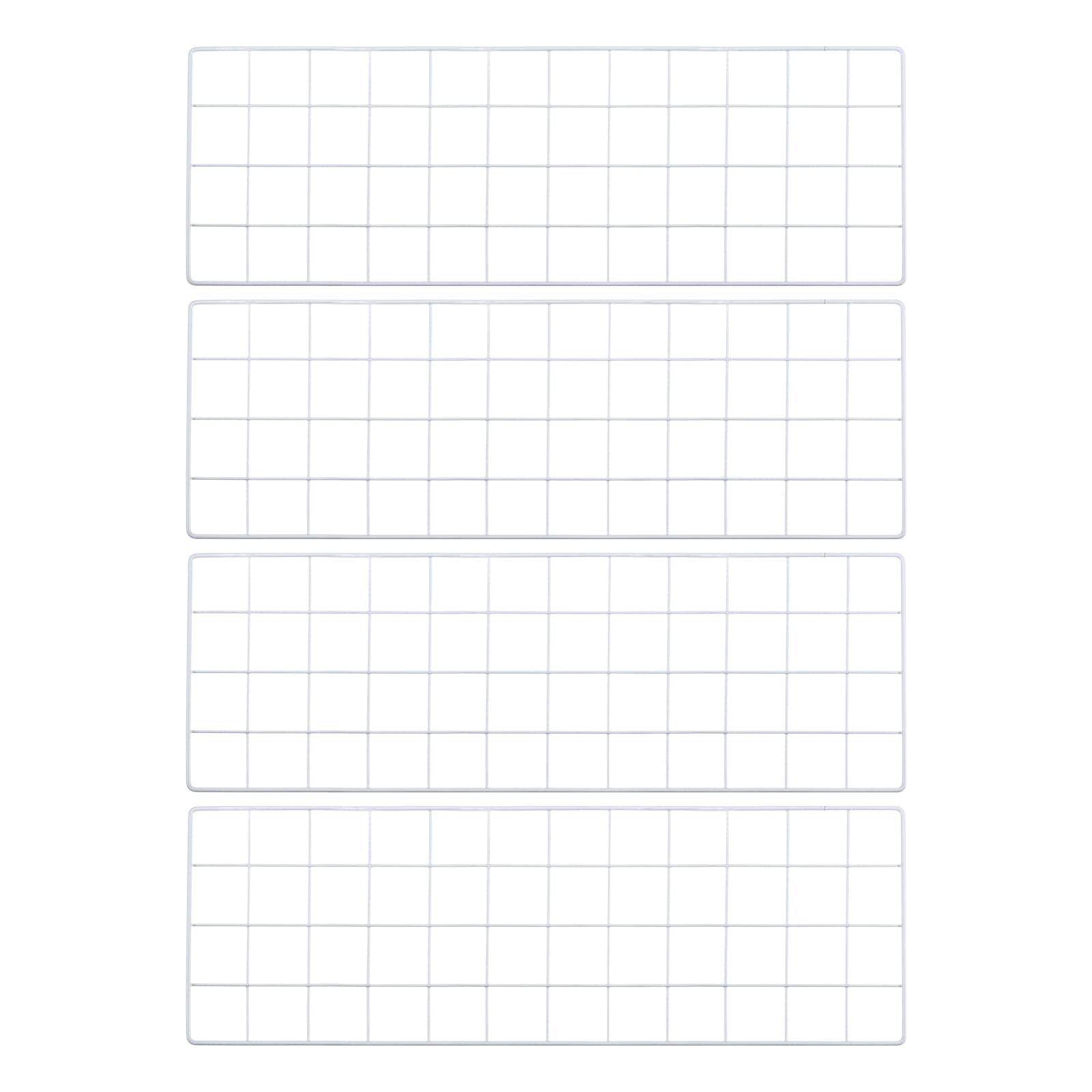PATIKIL 24x8 Inch Wall Grid Panel, 4 Pcs Metal Wire Photo Wall Decorative Grid for Photo Display Hanging Picture Memo Home Decorations, White