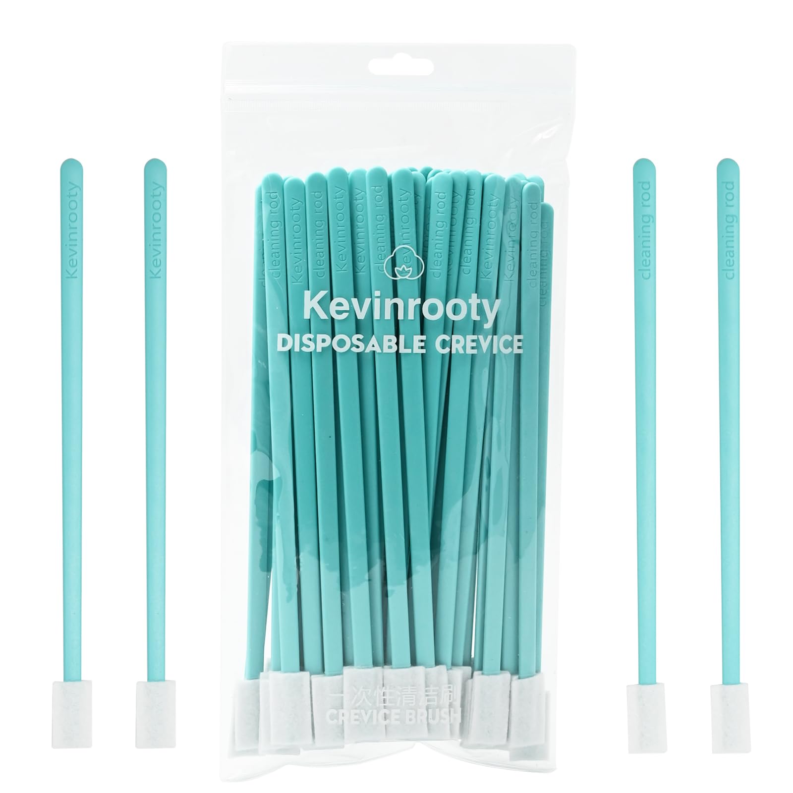 Photo 1 of Kevinrooty 50PCS Disposable Crevice Cleaning Brush Kit, Disposable Toilet Brush, Window Sill, Keyboard, Car AC Cleaner (Blue)