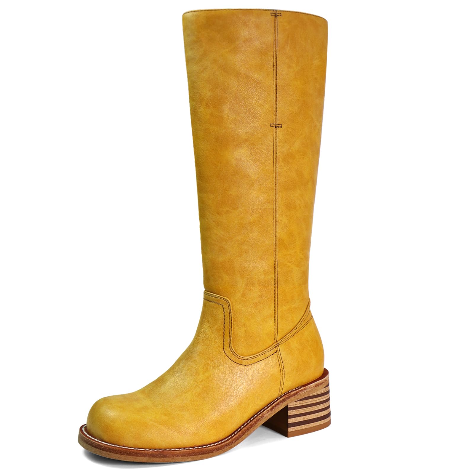 Photo 1 of VBDB Banana Knee High Boots for Women Square Toe Chunky Block Heel Long Boots Women’s Comfortable Low Heel Womens Boots Size 8.5
