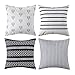 MIULEE Set of 4 Decorative Geometric Pillow Covers Modern Cotton Cushion Covers European Style for Couch Bed Sofa 18x18 Inch 45x45 cm