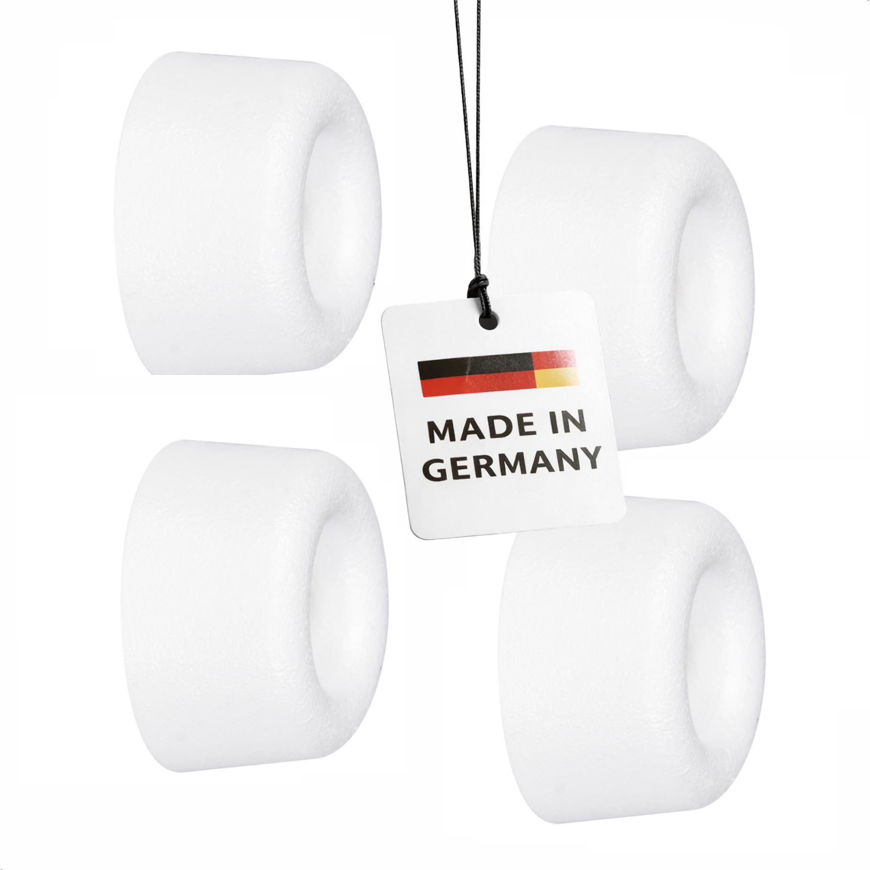Wagner Doorstop Volcano MINI 4pcs. Set - Ø 18 x 10 mm, White Retro Style Buffer Made of Solid Rubber, to be Screwed on Walls - 15501104