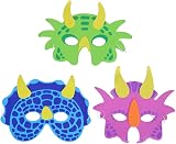 LOKIPA Dinosaur Foam Masks Kids 12 Pack Halloween Cosplay Costume Party Favors view 4