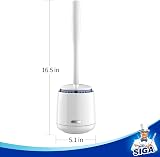 MR.SIGA Toilet Bowl Brush and Holder with Solid Handle White 1 Pack view 4