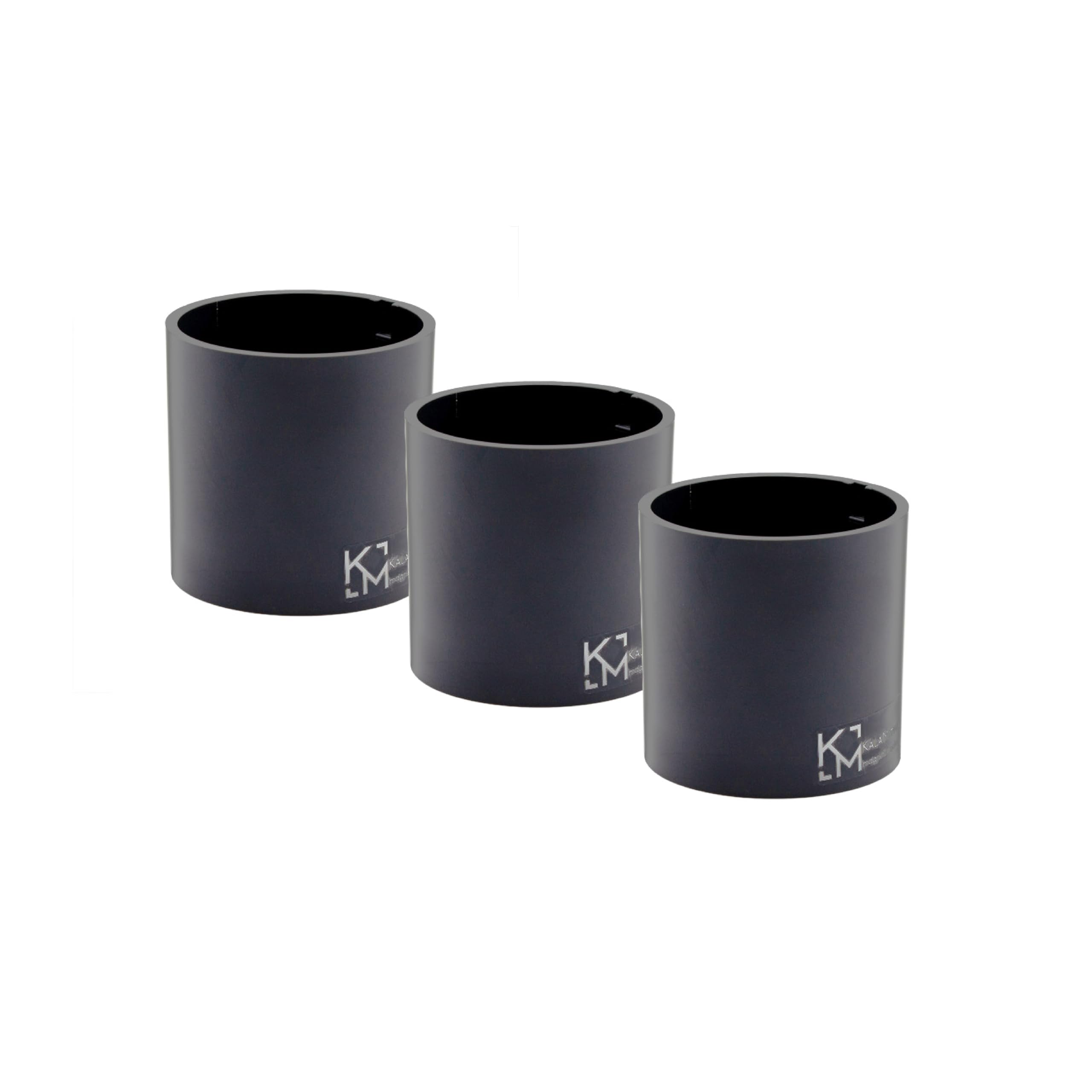 KalaMitica - Toothbrush Holder, Pen Holder, Kitchen Utensils Holder - Magnetic Containers to Save Space with Style - Set of 3 Cylinders - Lead