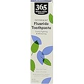 365 by Whole Foods Market, Fluoride Toothpaste, Cavity Fighting &amp; Whitening, Peppermint Flavor, 5.5 Ounce
