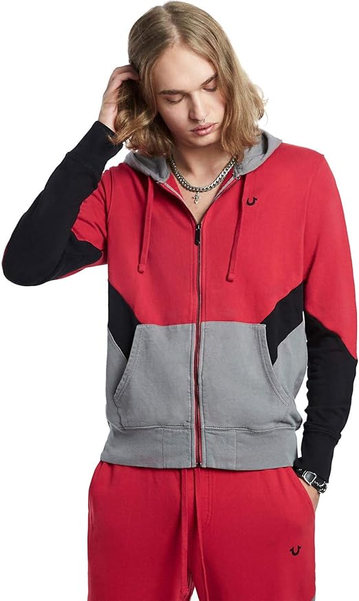 true religion hoodie black and red