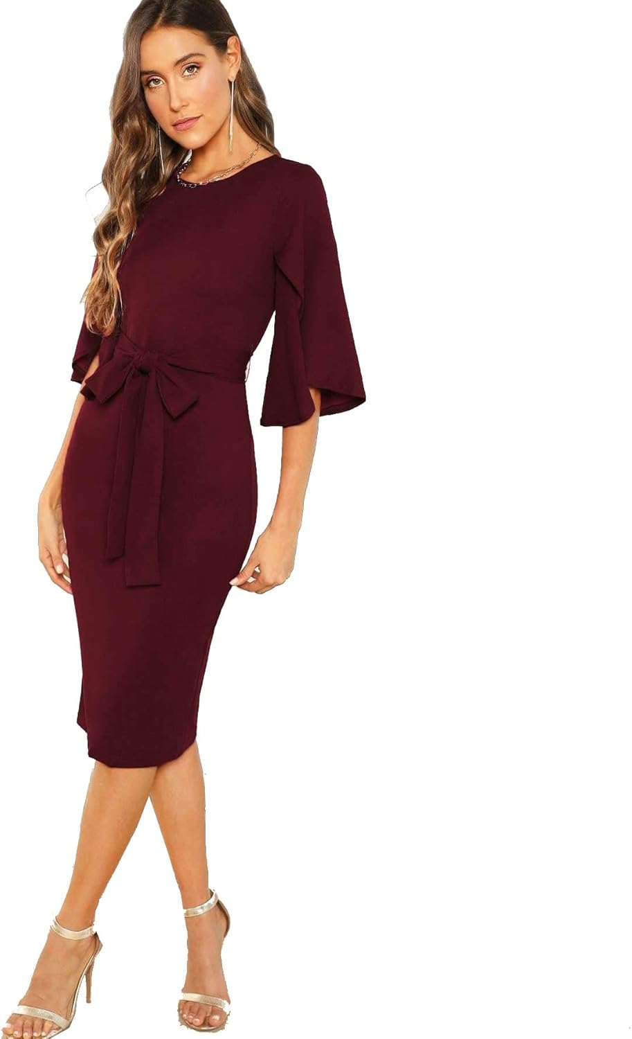 burgundy midi dresses