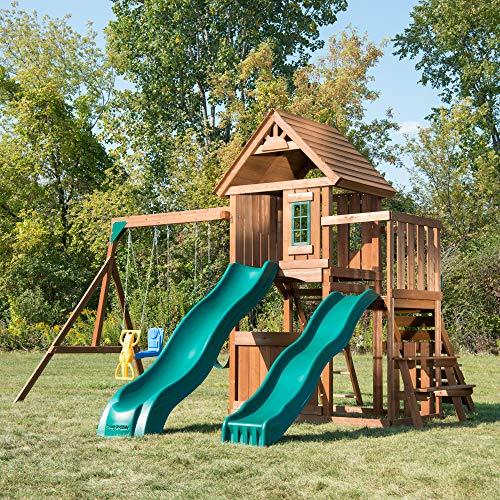 SwingNSlide WS 8353 Knightsbridge Deluxe Wooden Swing Set with Two