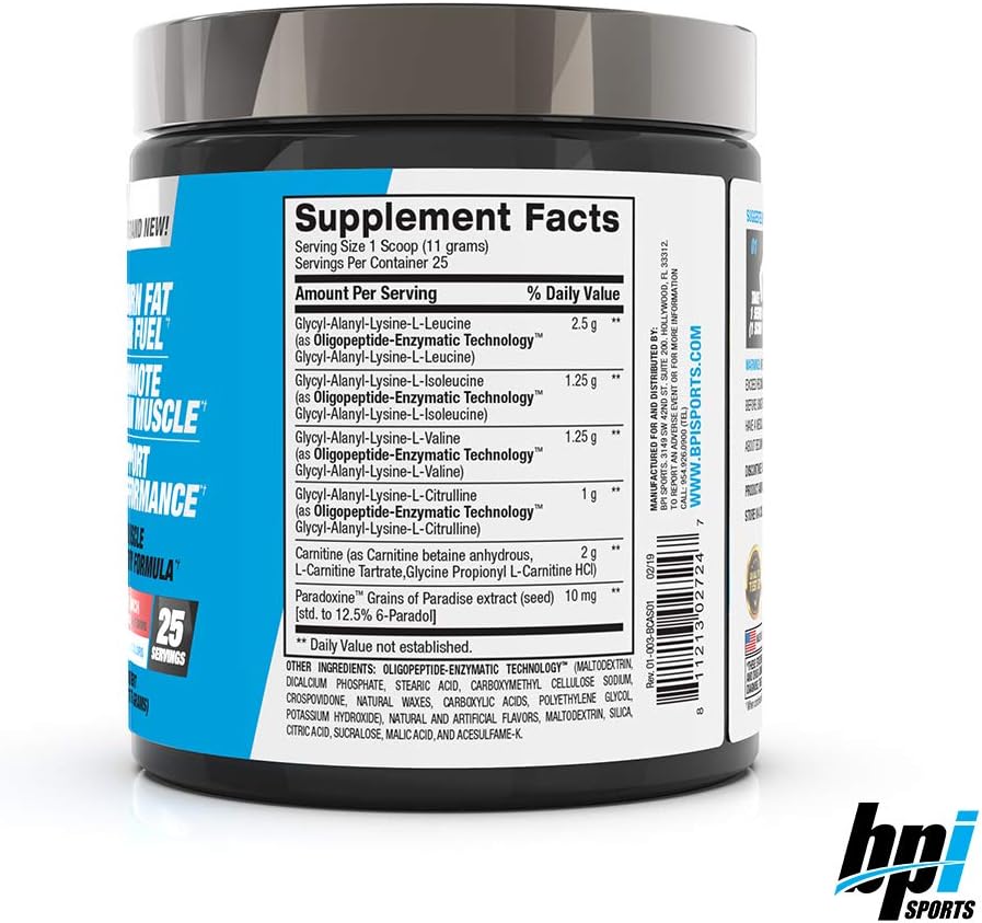 BPI Sports Best BCAA Shredded - Caffeine-Free Thermogenic Recovery Formula - BCAA Powder - Lean Muscle Building - Accelerated Recovery - Weight Loss - Hydration - Fruit Punch - 25 Servings - 9.7 oz.: Health & Personal Care