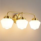 RUIYEY Bathroom Vanity Light Fixtures: 3-Lights Gold Vanity Lights Over Mirror, 17 Inch E26 60W Modern Bathroom Lighting Fixt