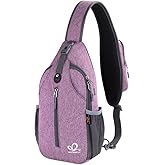 WATERFLY Crossbody Sling Backpack Sling Bag Travel Hiking Chest Bag Daypack (Purple)