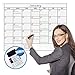 Delane Large Dry Erase Wall Calendar Planner, 24 x 36 Inch Erasable Calendar and 4 Double Stick Mounting Foam Pieces - Jumbo