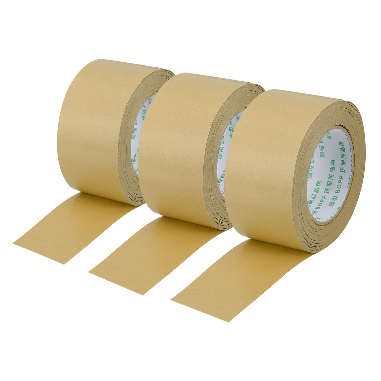 PATIKIL 2.4" x 55 Yards Brown Packing Tape, 3 Roll Heavy Duty Kraft Tape Paper Gummed Tape for Sealing Cardboard Carton Boxes, Shipping, Moving, Masking