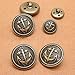 YuanKanJu 12pcs Anchor Metal Shank Blazer Button Set - DIY Sewing Supplies for Coat Jacket Sailor Suit - 20mm X 4, 15mm X 8 (Bronzy)