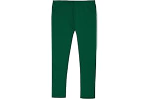 CITY THREADS Girls 100% Cotton Leggings – Soft Breathable Baby Rib Pants for School Uniform, Sensory-Friendly Wear, Sensitive Skin Comfort