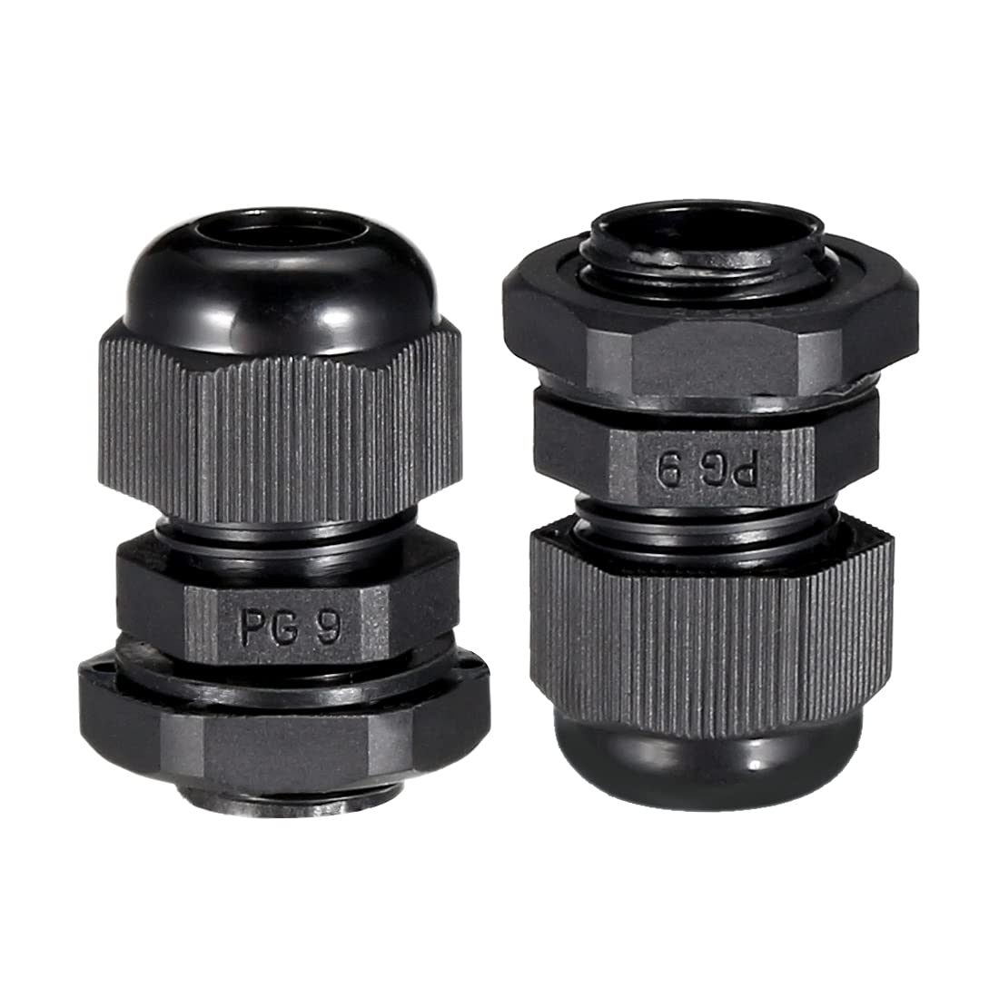 Sourcingmap 21Pcs PG9 Cable Gland Waterproof Connector Plastic Wire Glands Joints Black for 4-8mm Dia Wires