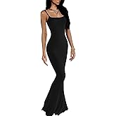 VIUTIL Women's Maxi Bodycon Dress Sexy Spaghetti Strap Sleeveless Tight Slip Long Dresses 2023