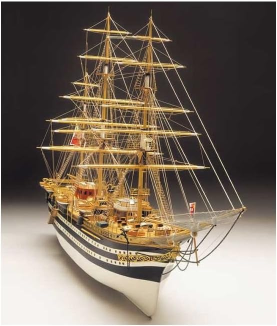 Mantua Models (799) Amerigo Vespucci (1) Ship Model Kit – Easy to Assemble, Plank on Frame Hull Type, Ship Replica. DIY Interior Decor Accessory