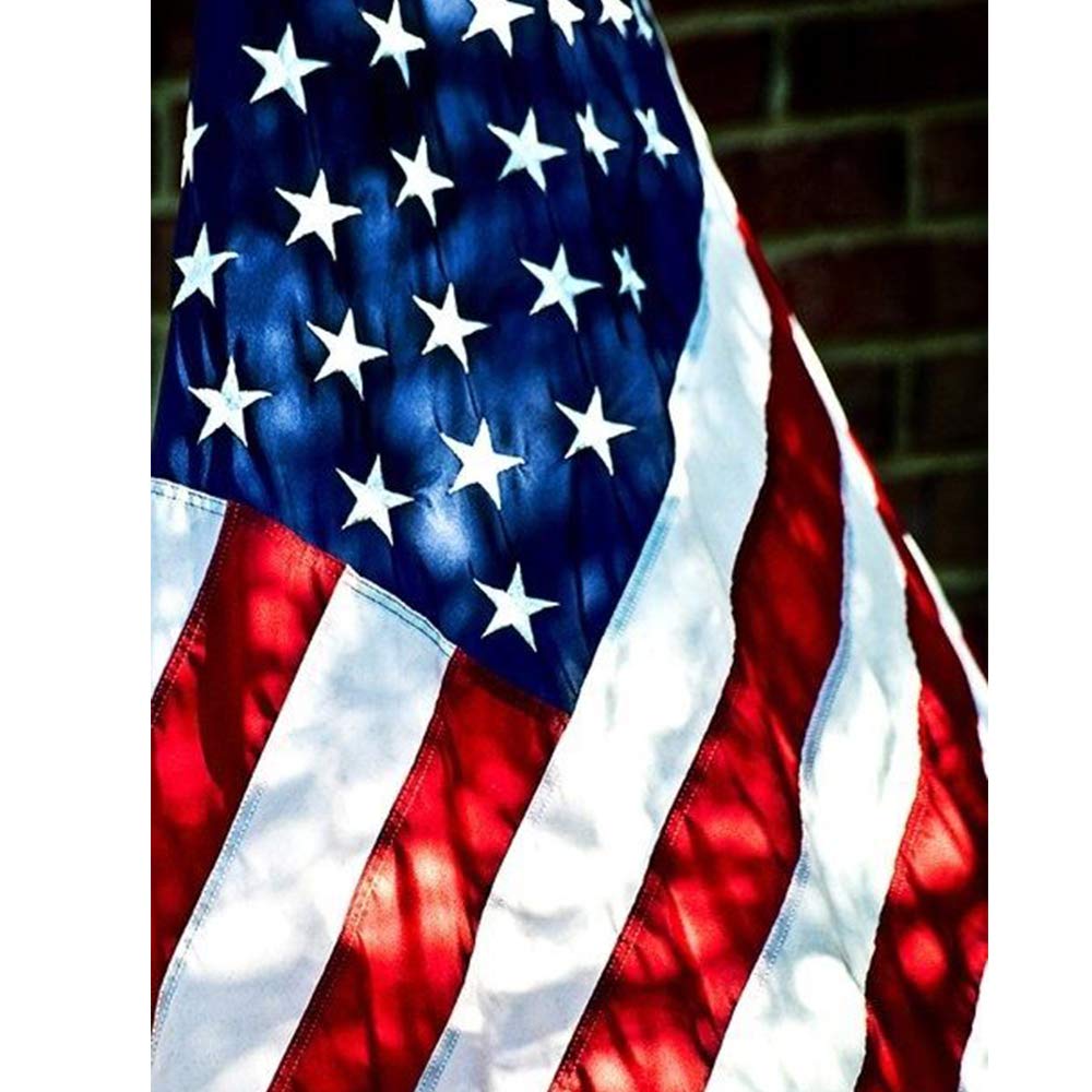 American Flag, American Flags 3x5, USA US Flag, Deluxe Embroidered Stars, Heavy Duty Durable Flags for Outdoors, Vivid Color, Sewn Stripes, Brass Grommets(3x5 FT Embroidered Stars) : Garden & Outdoor