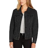 Buffalo David Bitton Womens Rigid Denim Jacket (Grey Moon Wash, Large)