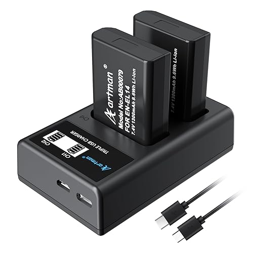 Artman EN-EL14/ EN-EL14a Battery 2-Pack Dual LCD Battery Charger