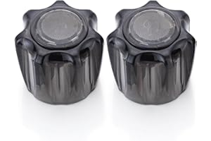 PuritySage DF-RKS RV Bathroom Shower Knob,Hot and Cold Replacement Set for Forest River RV, Smoked Acrylic Knobs for RV Shower Faucet,2-Pack