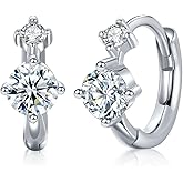 LibreLumos Moissanite Hoop Earrings, Moissanite Diamond Earring, 925 Sterling Silver with 18K White Gold Plating Hoop Earrings, Jewelry Box Packed, Jewelry Gifts for Women
