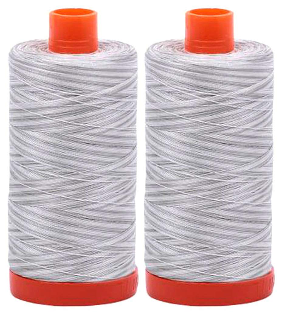2-Pack - Aurifil 50WT - Silver Moon (4060) Variegated - Mako Cotton Thread - 1422 Yards Each — image 1