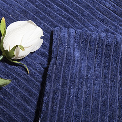 image for Home Brilliant Decorative Plush Striped Velvet Corduroy Oblong Rectang