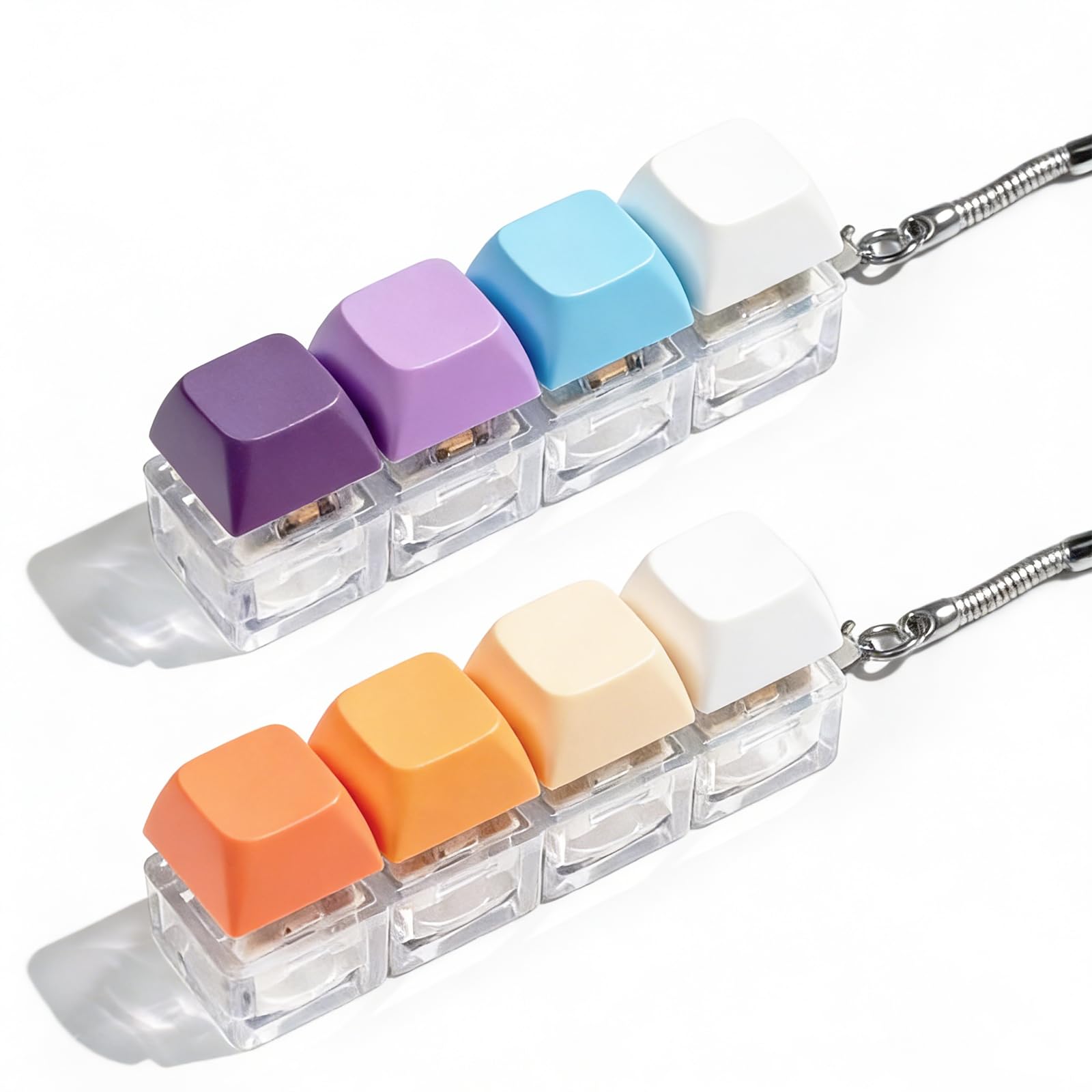 Keyboard Fidget Toy, 2Pcs Keyboard Fidget Keychain Loud Fidget Toys Clicker Fidget Toy Stress Relief Keyboard Fidget Clicker