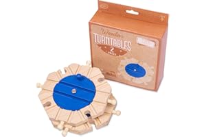 Conductor Carl Wood Train Track Expansion Packs| Compatible with Most Train Tracks| Track Turntables -1 Count (Pack of 2)